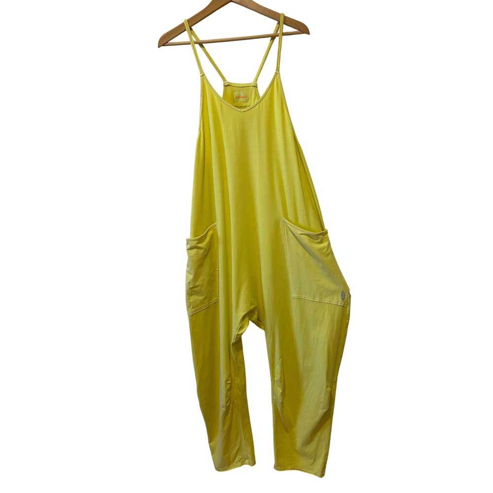 Free People FP Movement Womens Hot Shot Onesie Size S Yellow Slouchy Jumpsuit - Picture 1 of 7
